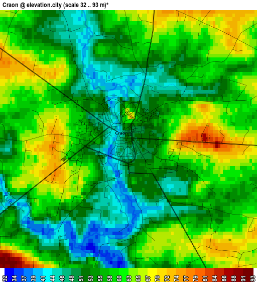 Craon elevation map