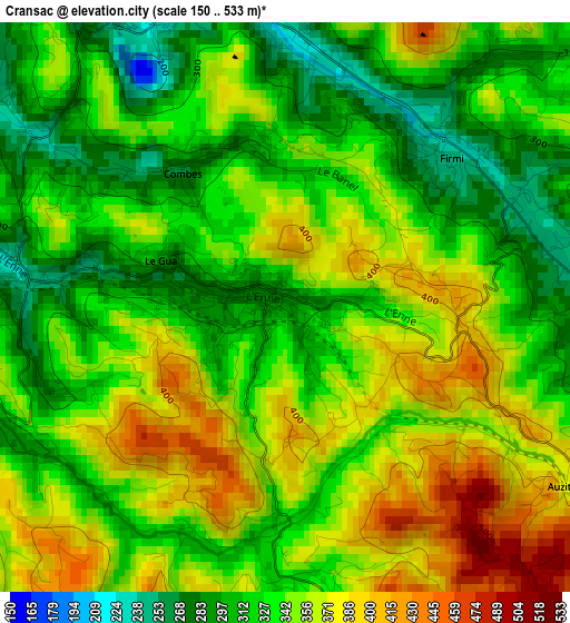 Cransac elevation map