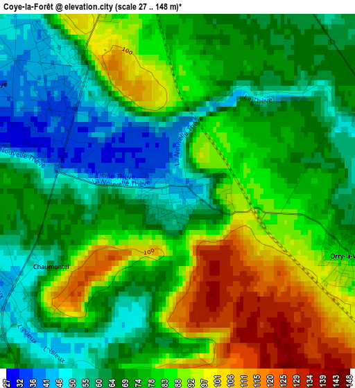 Coye-la-Forêt elevation map