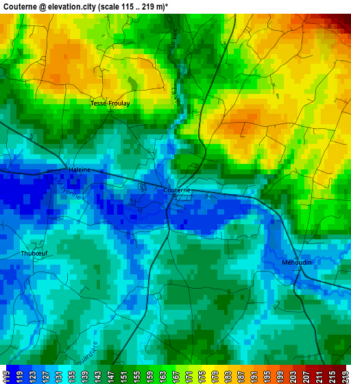 Couterne elevation map