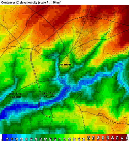 Coutances elevation map