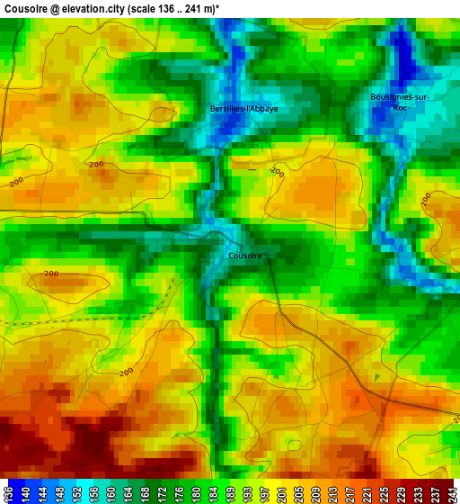 Cousolre elevation map