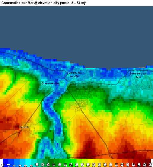 Courseulles-sur-Mer elevation map