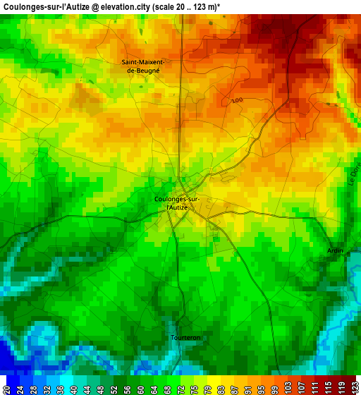 Coulonges-sur-l’Autize elevation map