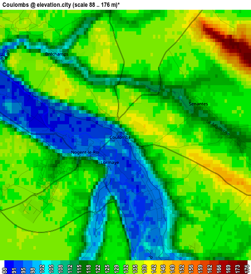 Coulombs elevation map