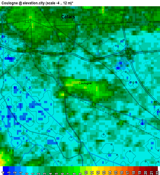 Coulogne elevation map