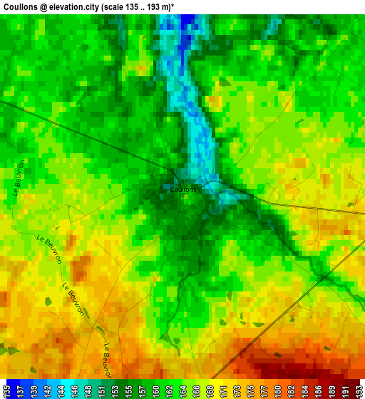 Coullons elevation map