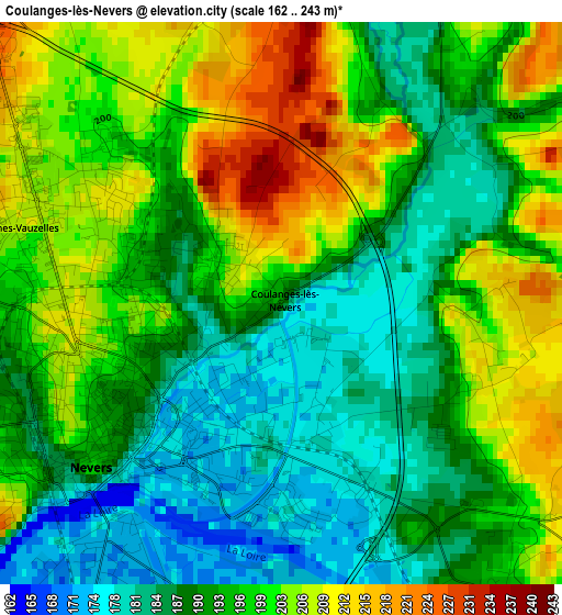 Coulanges-lès-Nevers elevation map