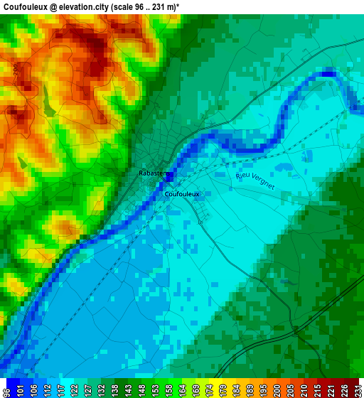 Coufouleux elevation map