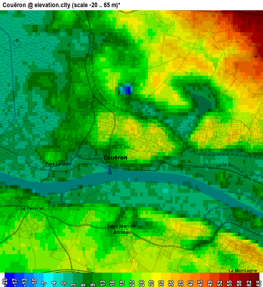 Couëron elevation map