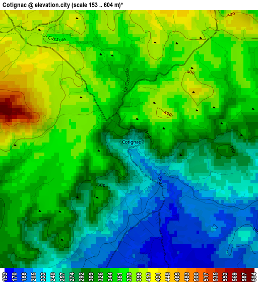 Cotignac elevation map