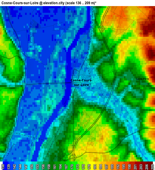 Cosne-Cours-sur-Loire elevation map