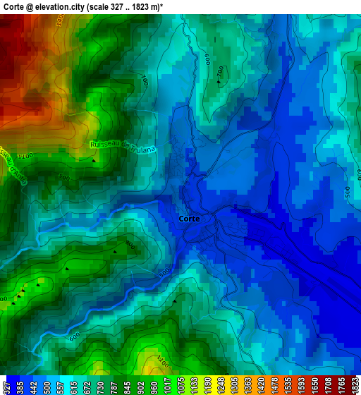 Corte elevation map