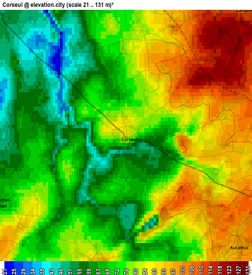 Corseul elevation map