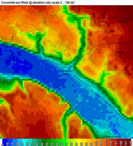 Corneville-sur-Risle elevation map