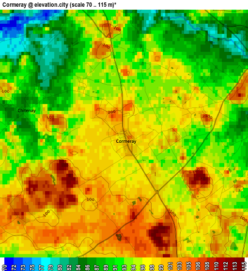 Cormeray elevation map