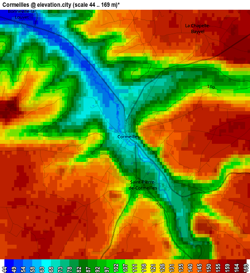 Cormeilles elevation map