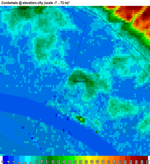 Cordemais elevation map