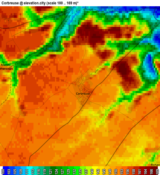 Corbreuse elevation map