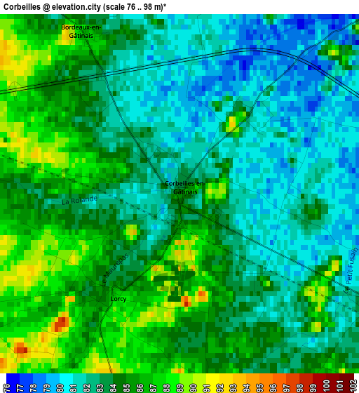 Corbeilles elevation map