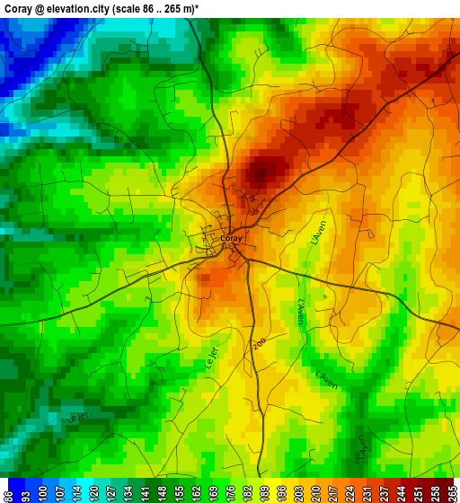 Coray elevation map