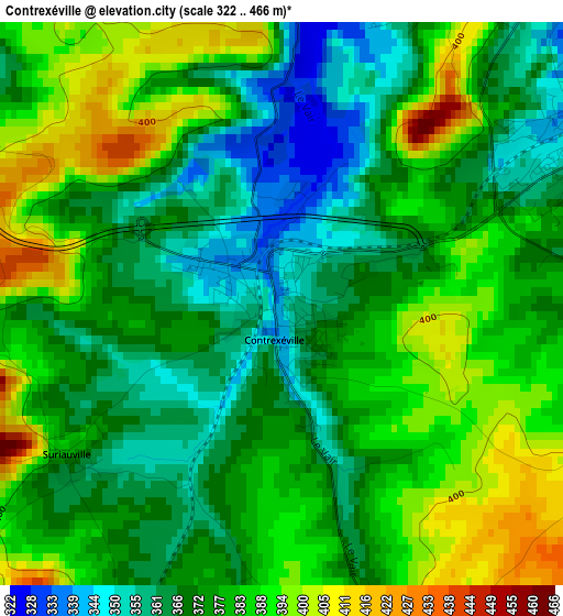 Contrexéville elevation map