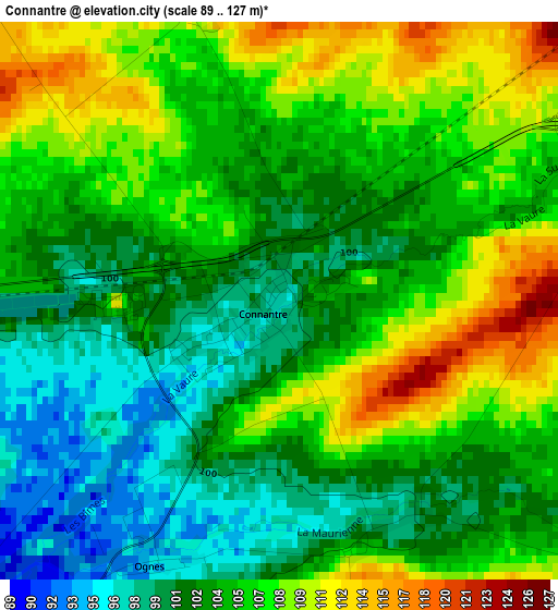 Connantre elevation map