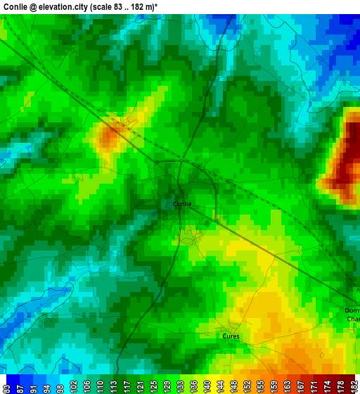 Conlie elevation map