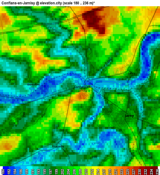 Conflans-en-Jarnisy elevation map