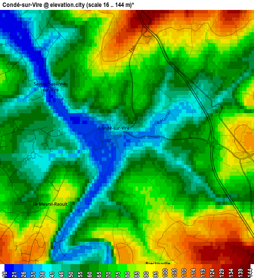 Condé-sur-Vire elevation map