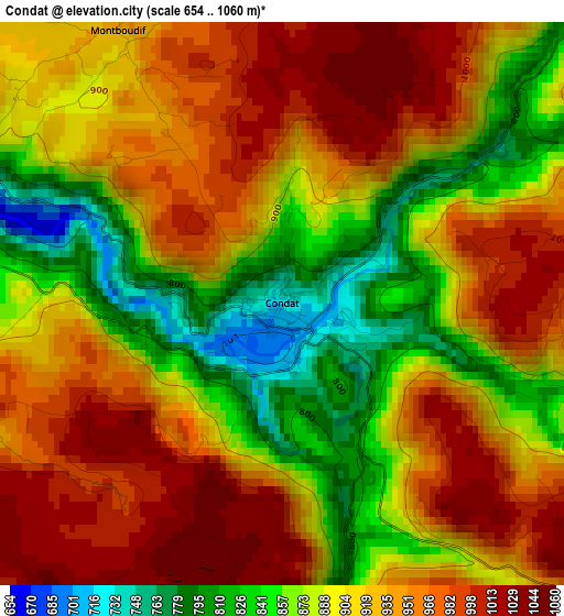 Condat elevation map