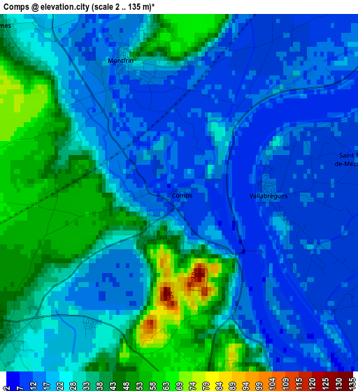 Comps elevation map