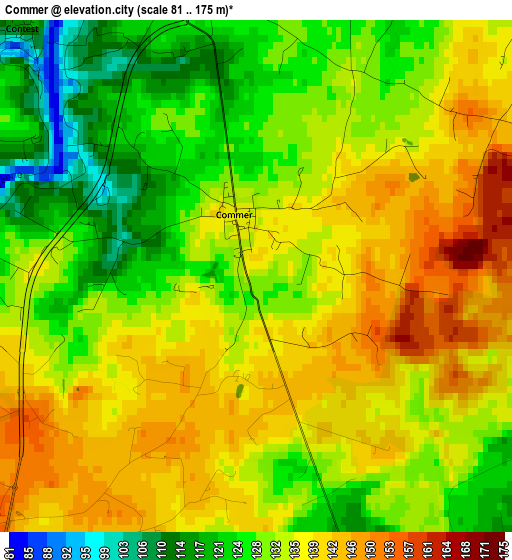 Commer elevation map