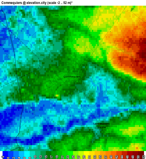 Commequiers elevation map