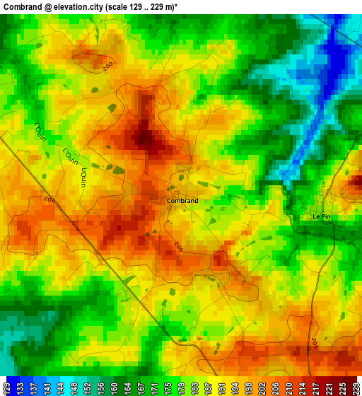 Combrand elevation map