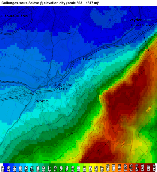 Collonges-sous-Salève elevation map