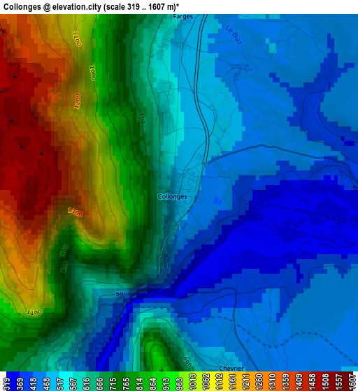 Collonges elevation map