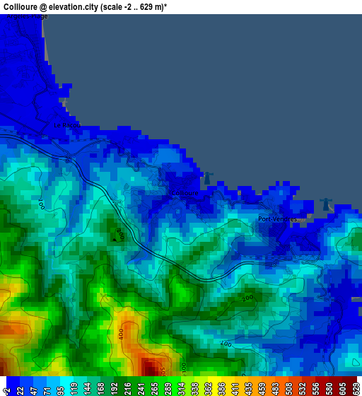 Collioure elevation map