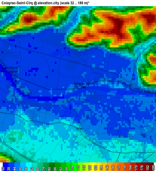 Colayrac-Saint-Cirq elevation map