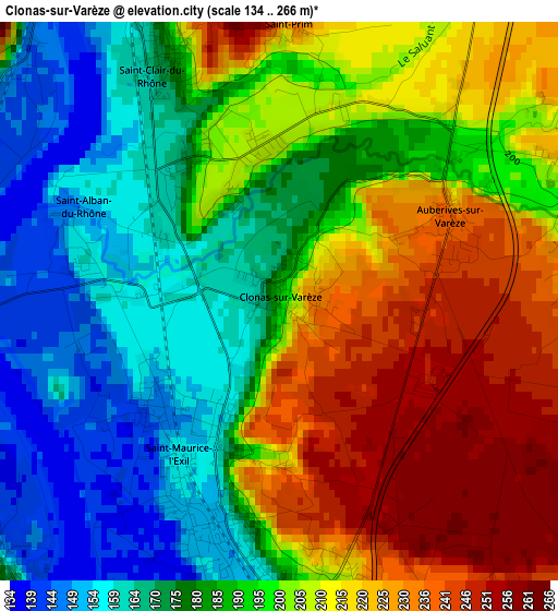 Clonas-sur-Varèze elevation map