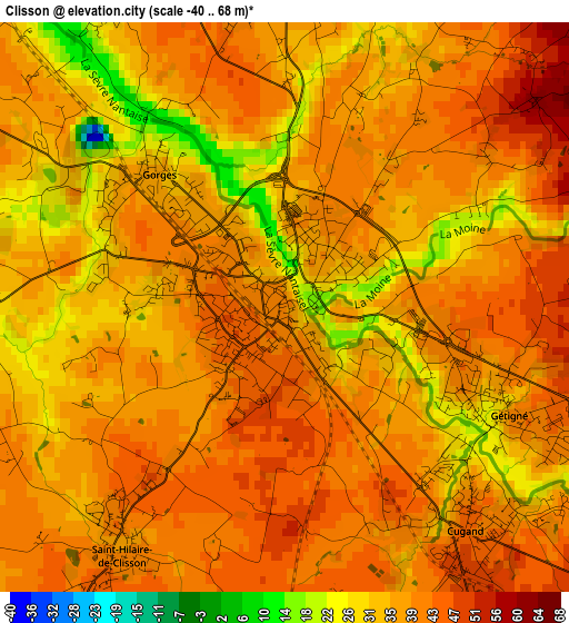 Clisson elevation map