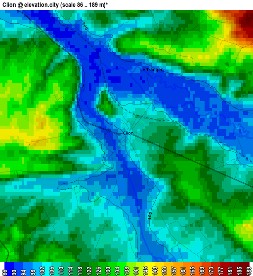 Clion elevation map