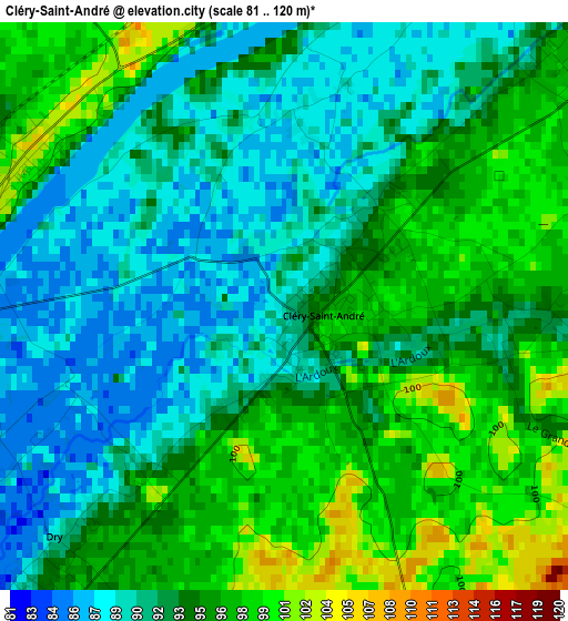 Cléry-Saint-André elevation map