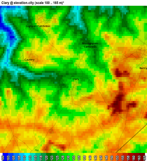 Clary elevation map