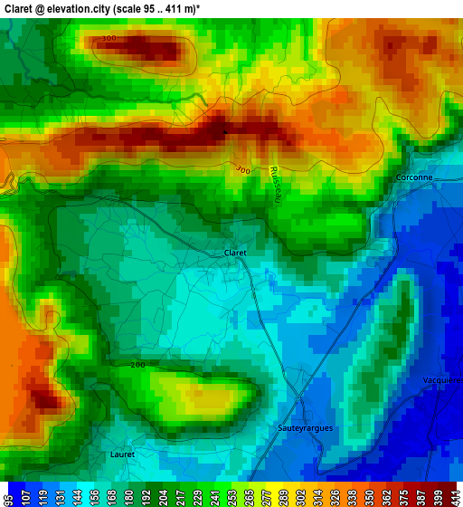 Claret elevation map