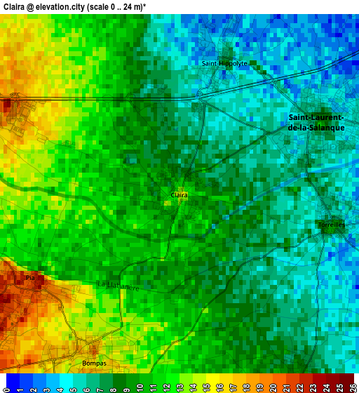 Claira elevation map