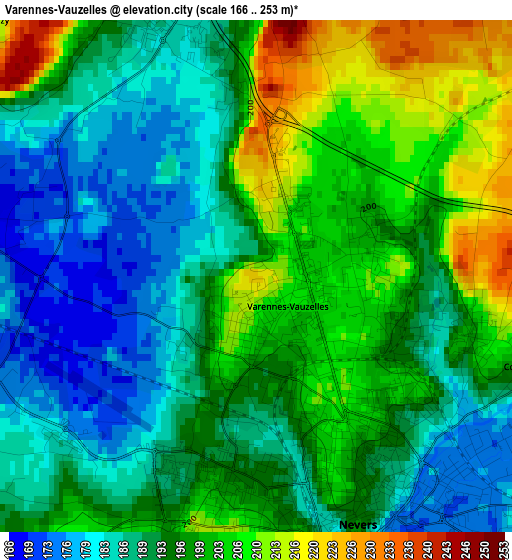 Varennes-Vauzelles elevation map