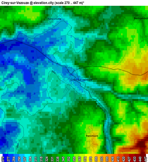 Cirey-sur-Vezouze elevation map