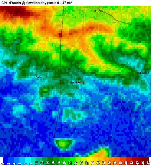 Ciré-d’Aunis elevation map