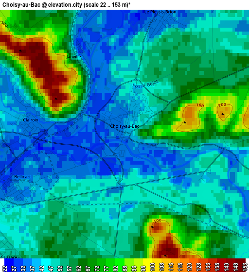 Choisy-au-Bac elevation map